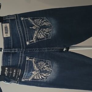 Fleur By Miss Me Dark Blue Straight Leg  Size Size 28/ 6